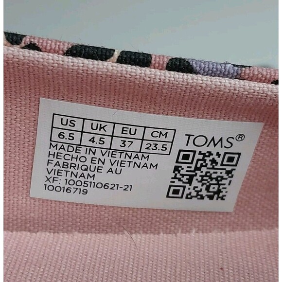 TOMS Alpargata Size 6.5 Pink Leopard Print Ortholite Comfort Slip-on Flat EUC - Picture 13 of 16